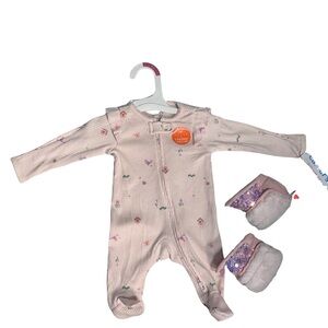 Carter's Light Pink One Piece with Booties